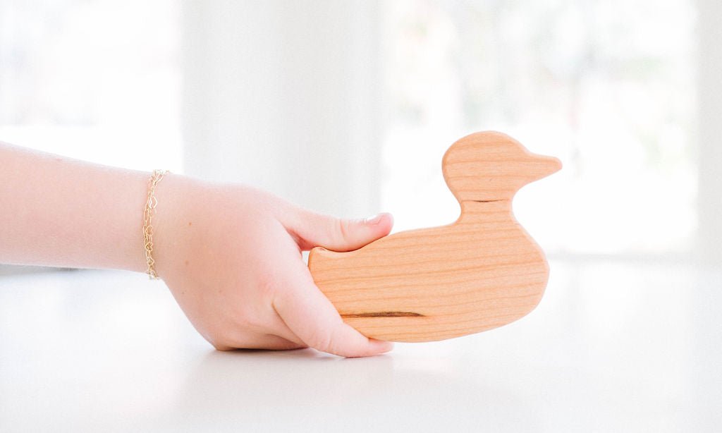 Duck Solid Wooden Easter Rattle - Bannor-toys
