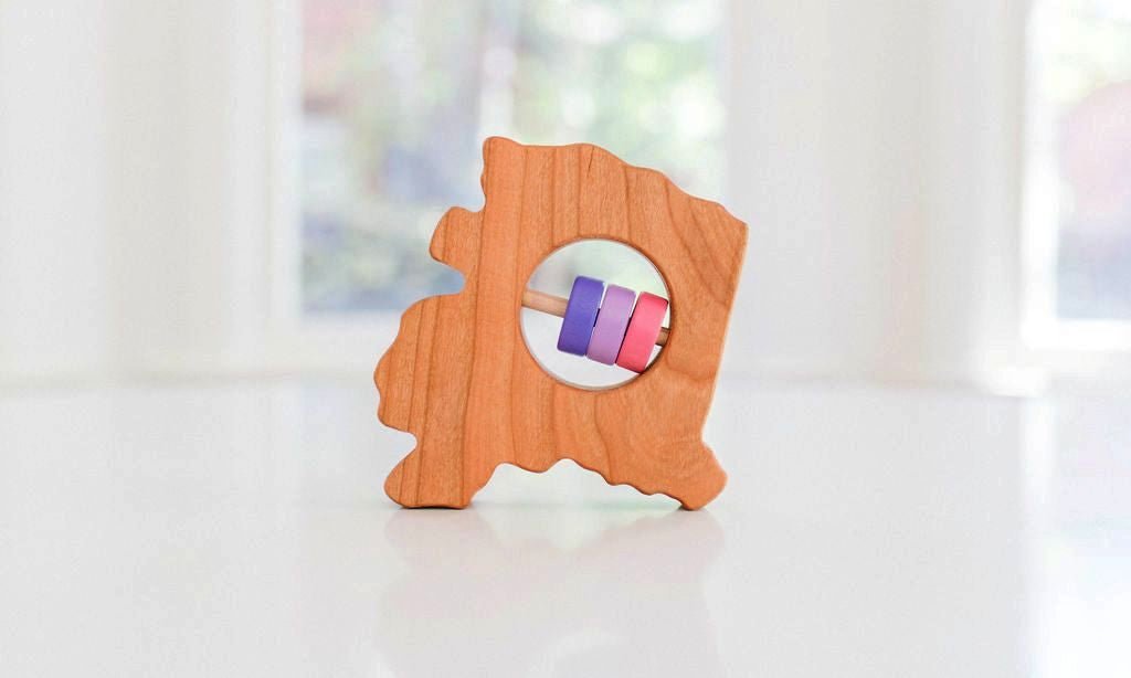 Alaska State Wooden Baby Rattle™ - Bannor-toys