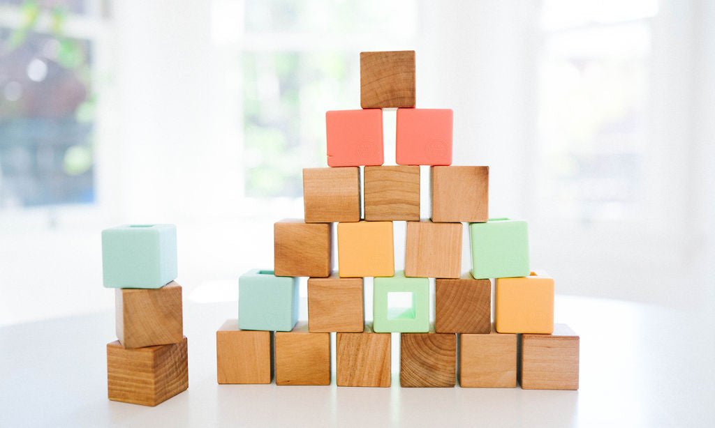 Classic Silicone + Wood Block Set - Bannor-toys