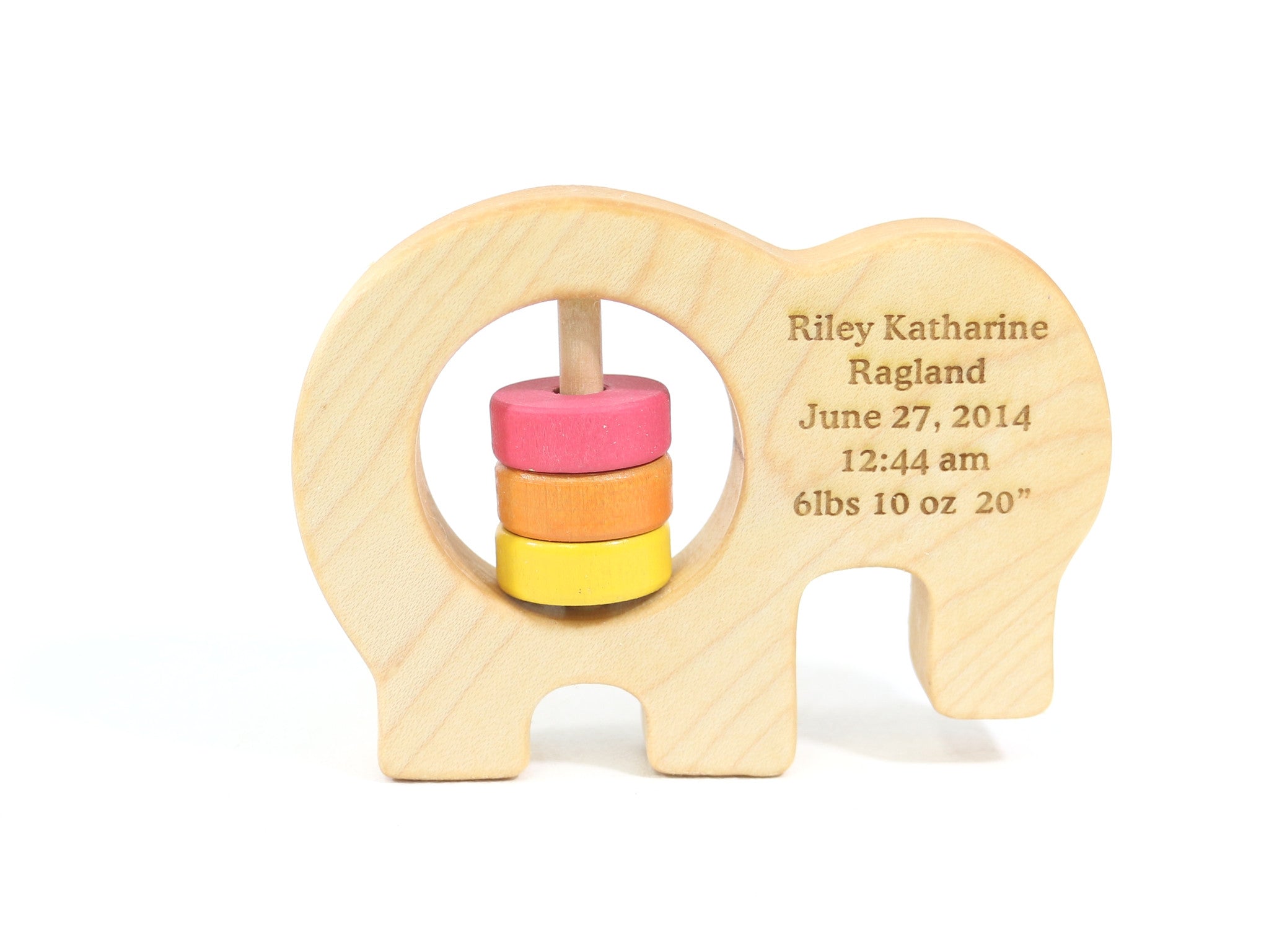 Elephant Wooden Baby Rattle - Bannor-toys