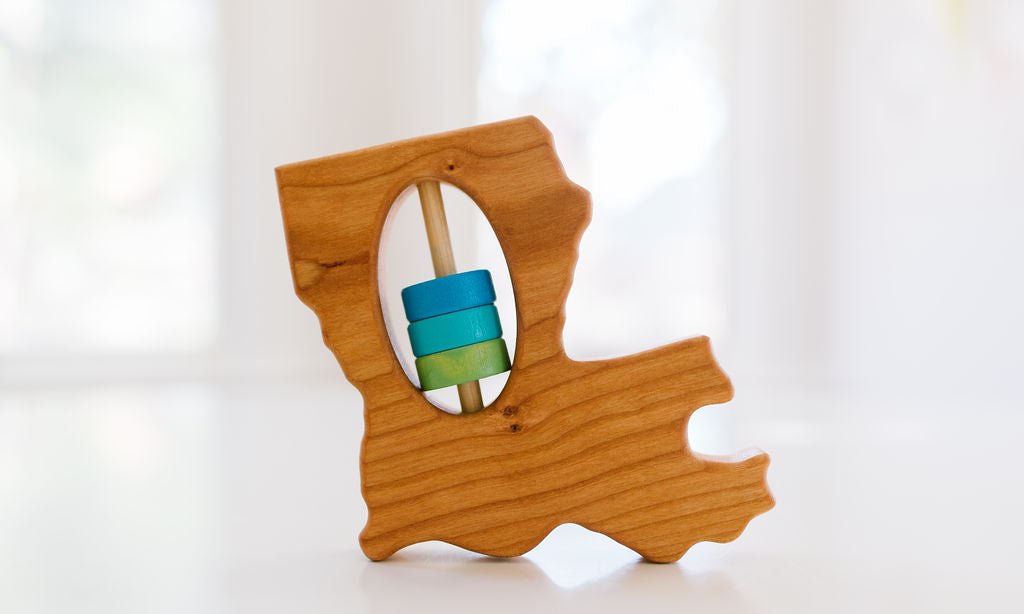 Louisiana State Wooden Baby Rattle™ - Bannor-toys