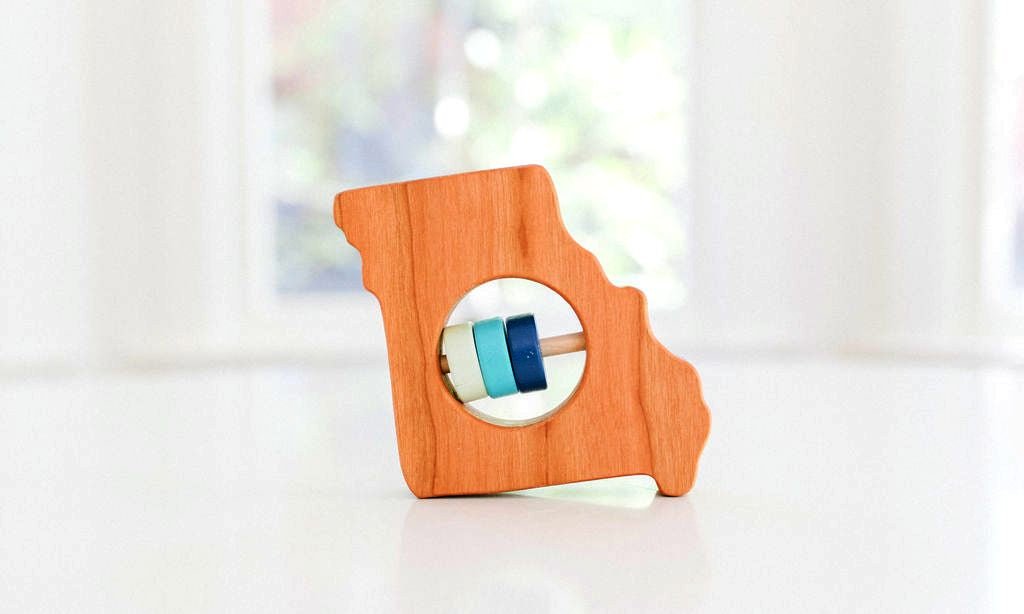 Missouri State Wooden Baby Rattle™ - Bannor-toys