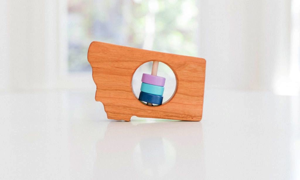 Montana State Wooden Baby Rattle™ - Bannor-toys