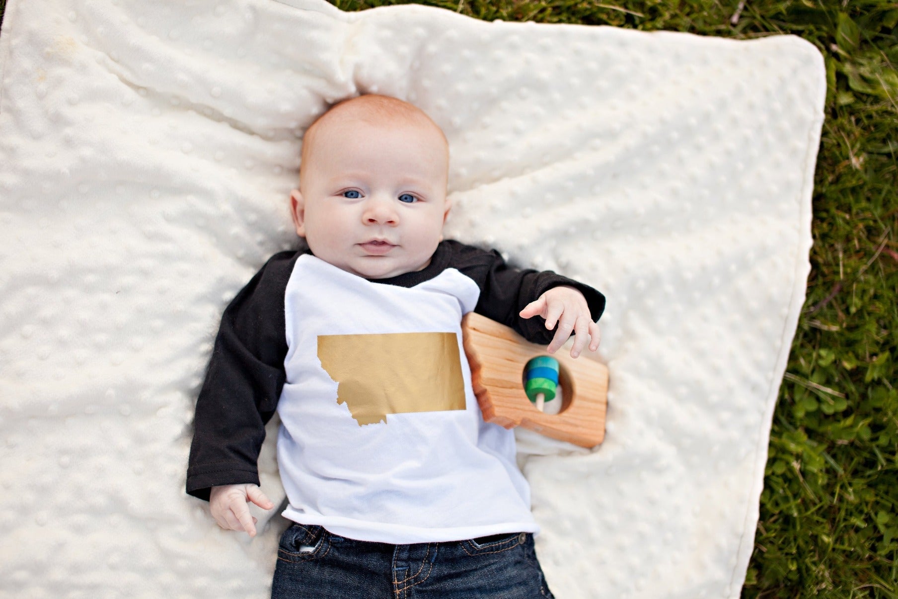 Montana State Wooden Baby Rattle™ - Bannor-toys