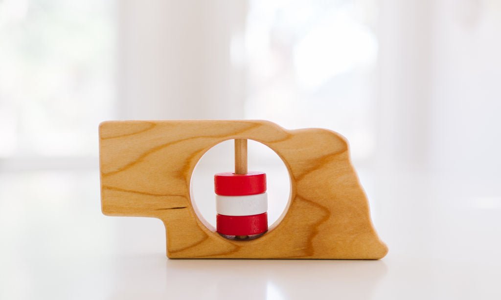 Nebraska State Wooden Baby Rattle™ - Bannor-toys