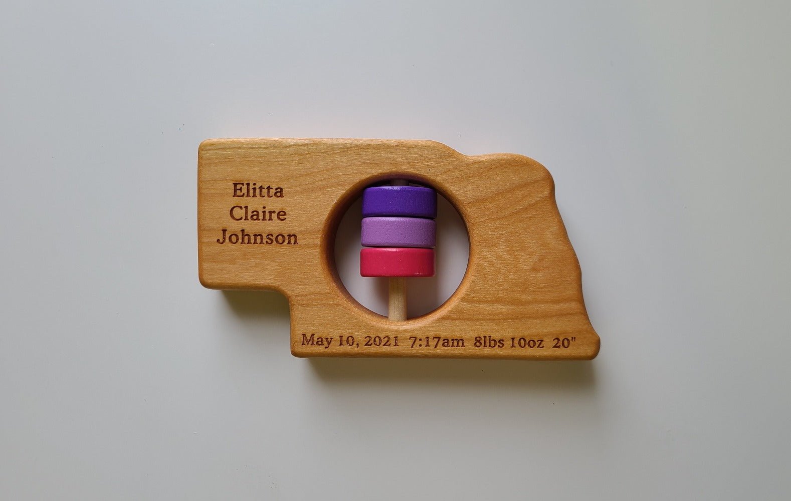 Nebraska State Wooden Baby Rattle™ - Bannor-toys