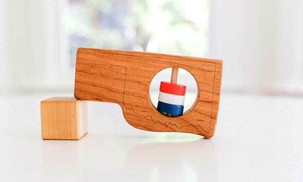 Oklahoma State Wooden Baby Rattle™ - Bannor-toys