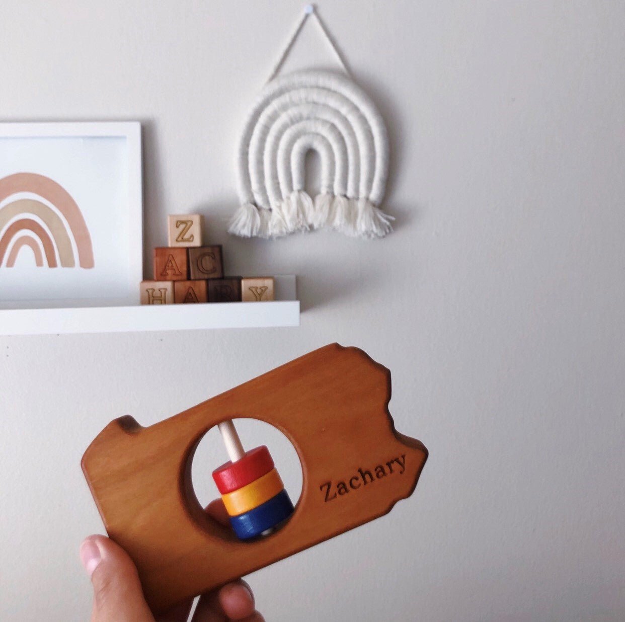 Pennsylvania State Wooden Baby Rattle™ - Bannor-toys