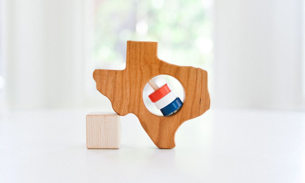 Texas State Wooden Baby Rattle™ - Bannor-toys