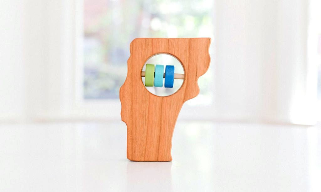 Vermont State Wooden Baby Rattle™ - Bannor-toys