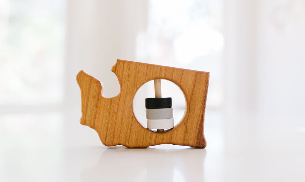 Washington State Wooden Baby Rattle™ - Bannor-toys