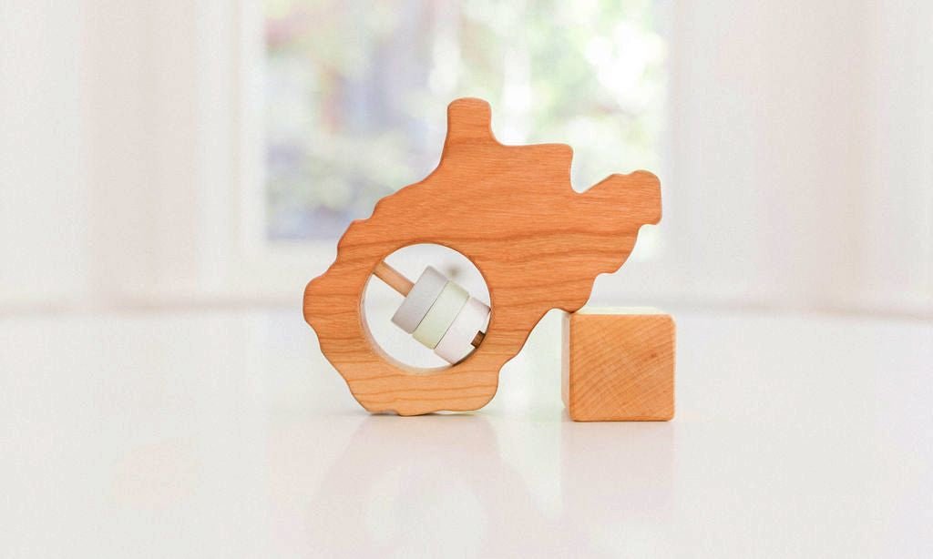 West Virginia State Wooden Baby Rattle™ - Bannor-toys