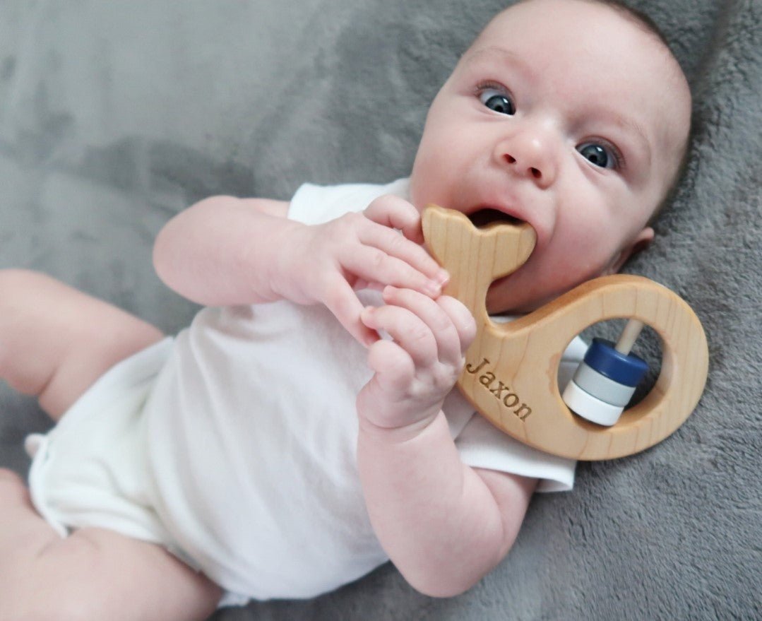 Whale Wooden Baby Rattle - Bannor-toys