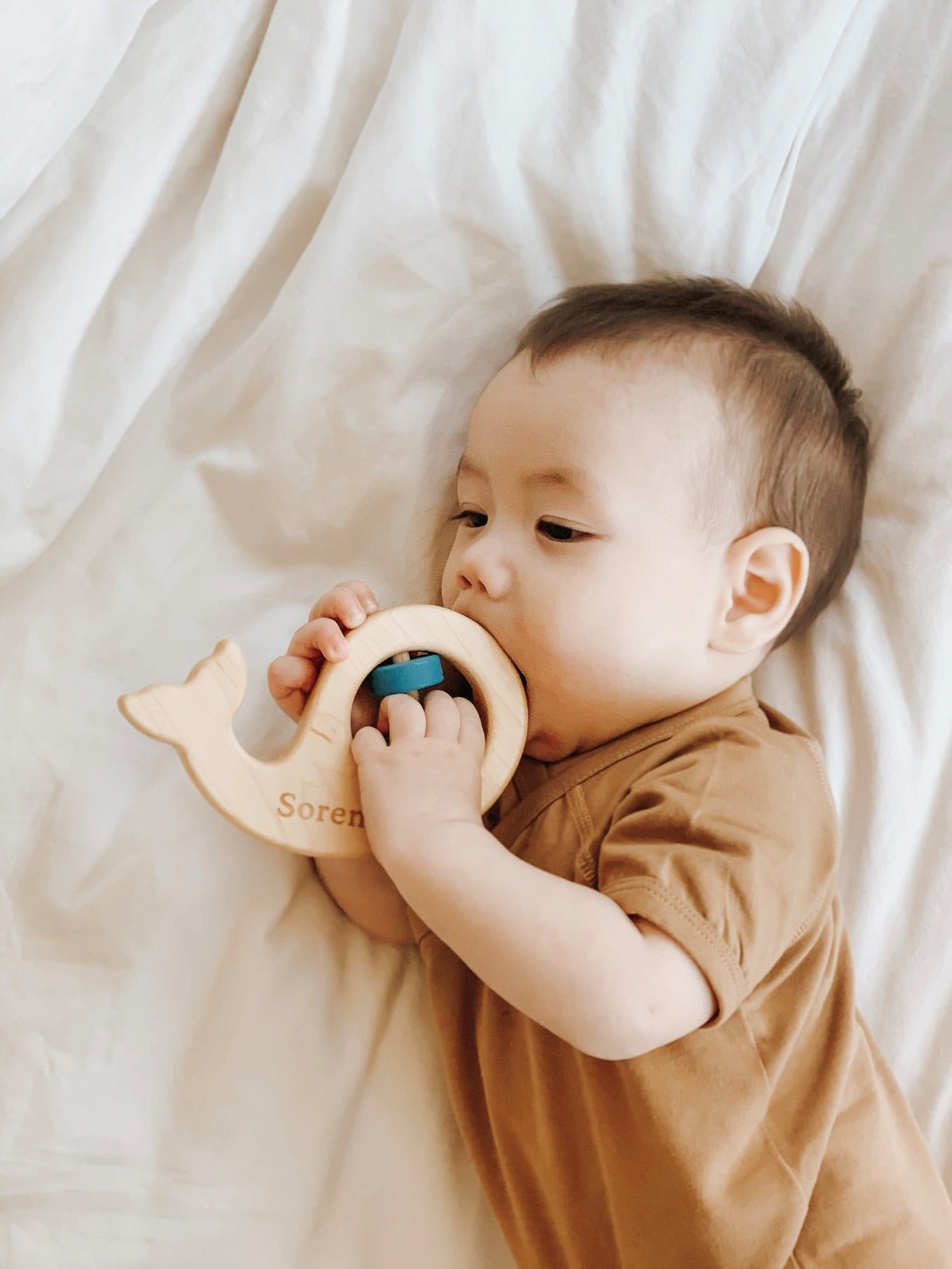 Whale Wooden Baby Rattle - Bannor-toys