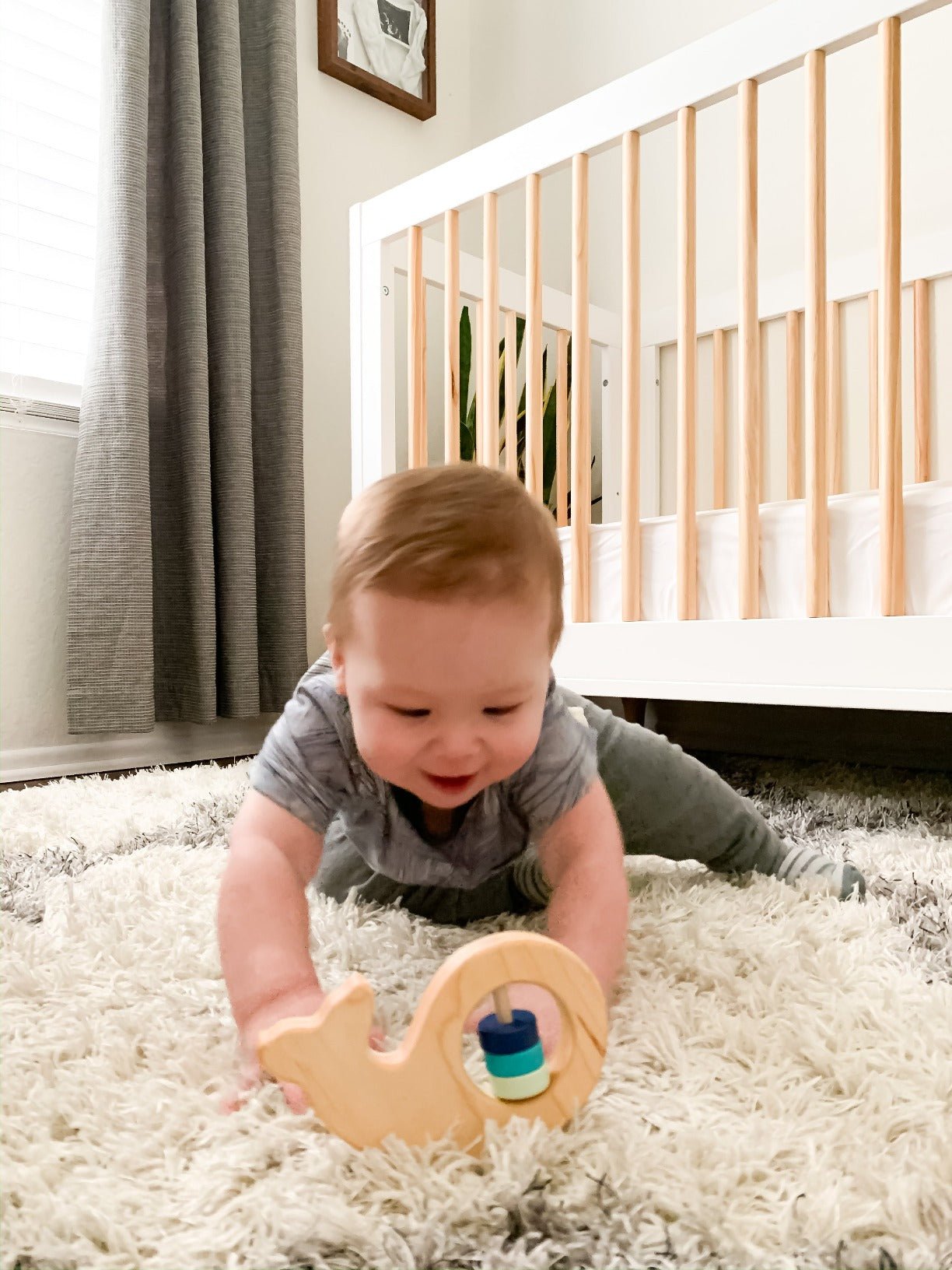 Whale Wooden Baby Rattle - Bannor-toys