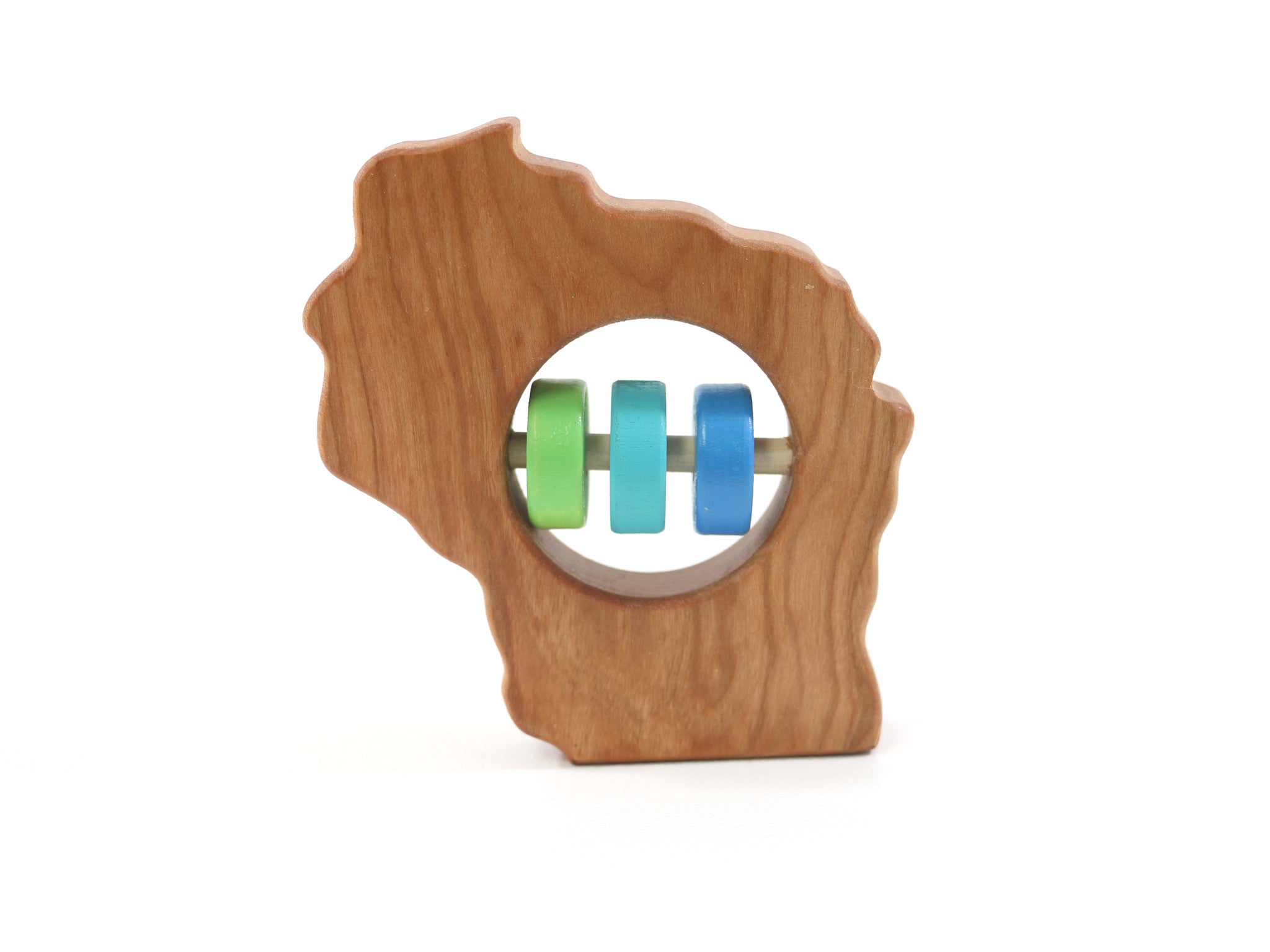 Wisconsin State Wooden Baby Rattle™ - Bannor-toys